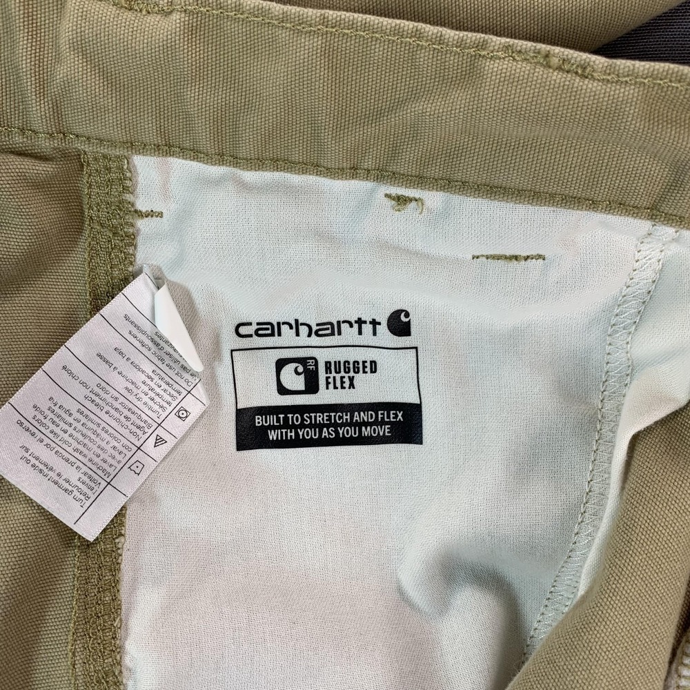 Carhartt Rugged Flex Relaxed Fit Carpenter Pants Mens 38x32 Beige Canvas Stretch - Picture 7 of 16